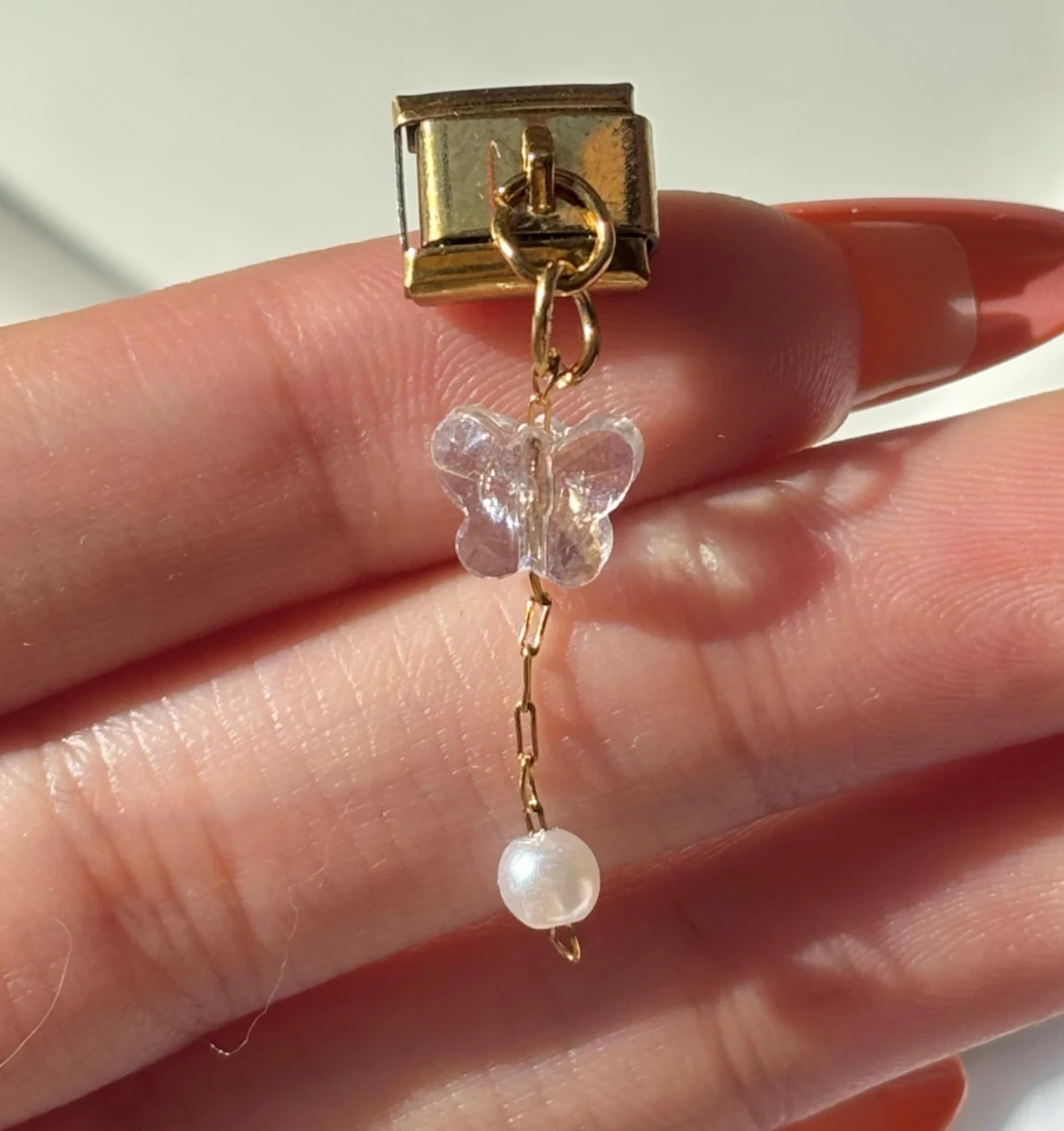 Butterfly Pearl Charm 🦋