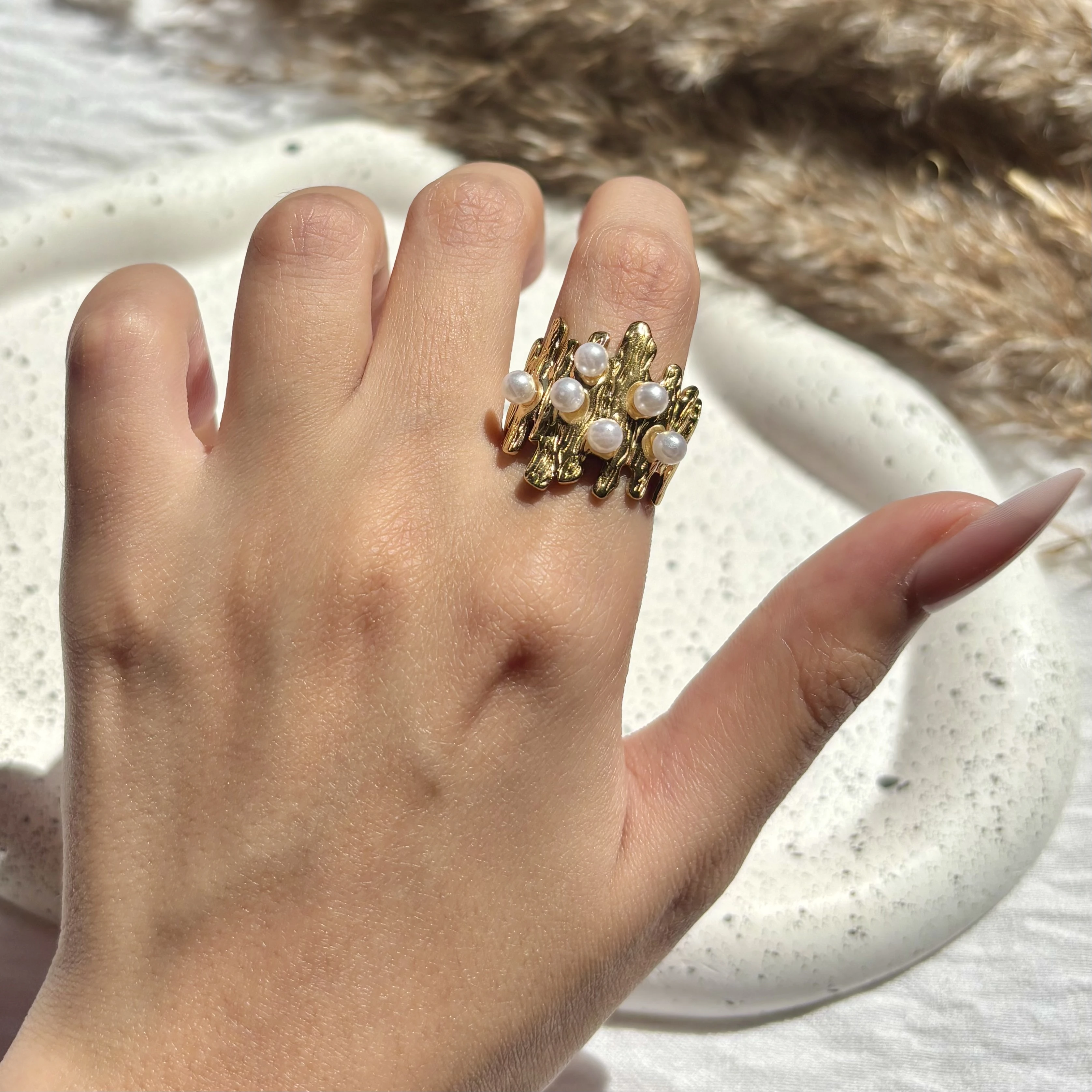 Chunky Pearls Ring 💍