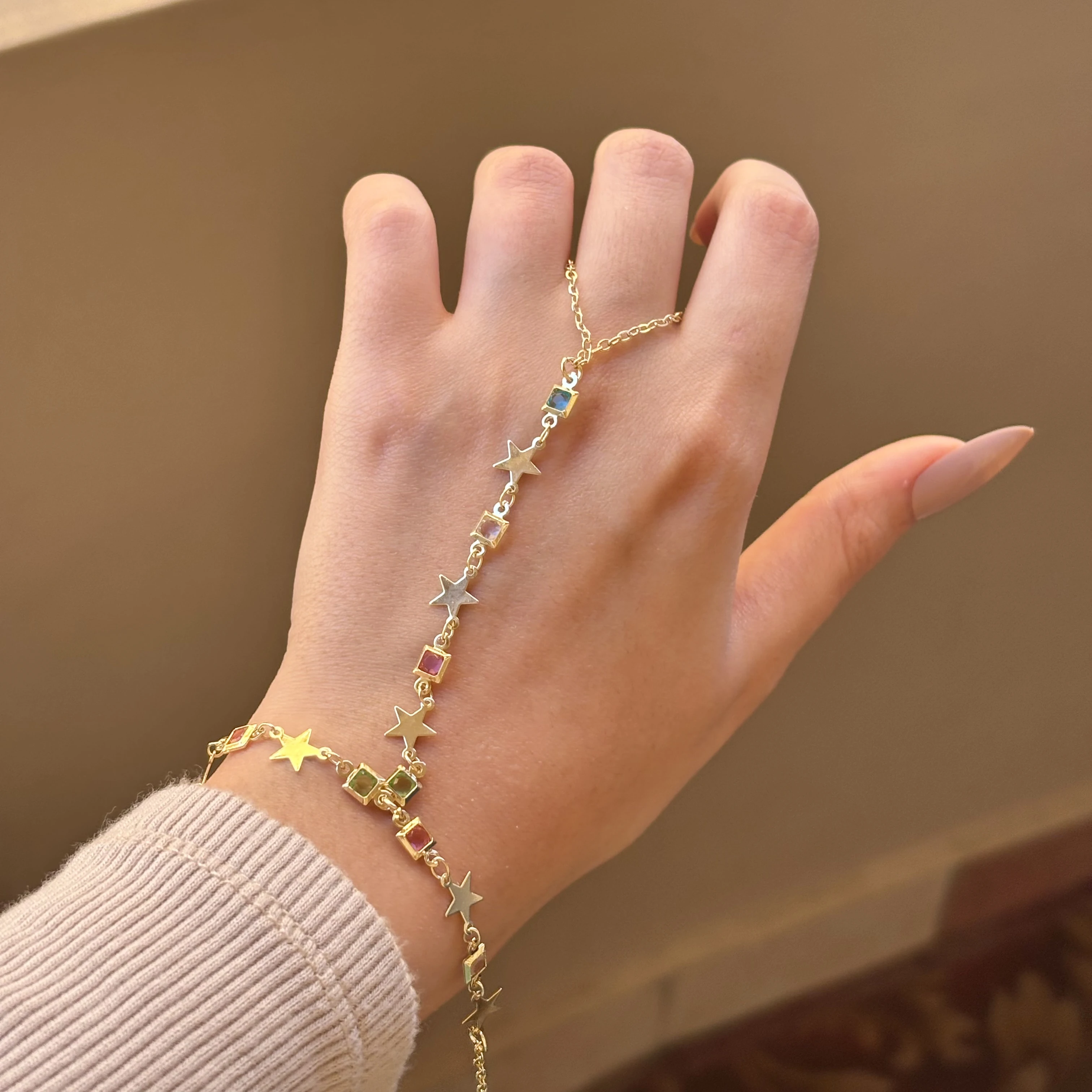 Colorful Stars Hand Chain ✨