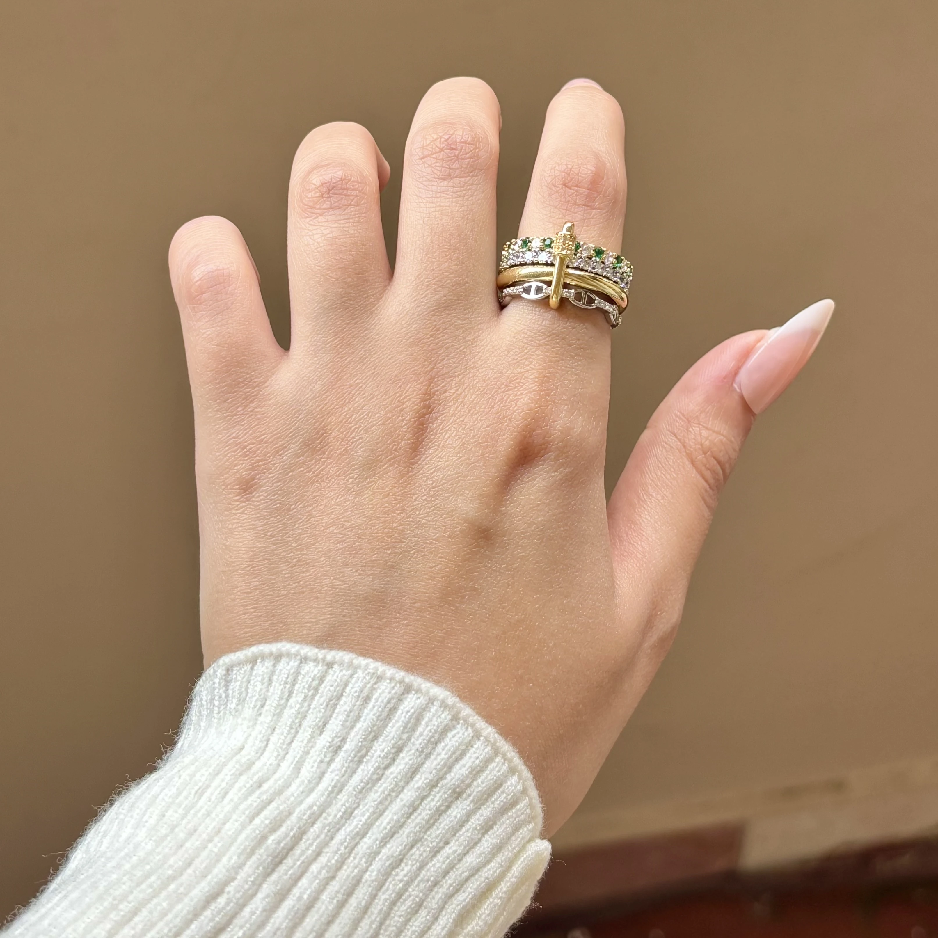 Diamond Green Layered Ring 💚