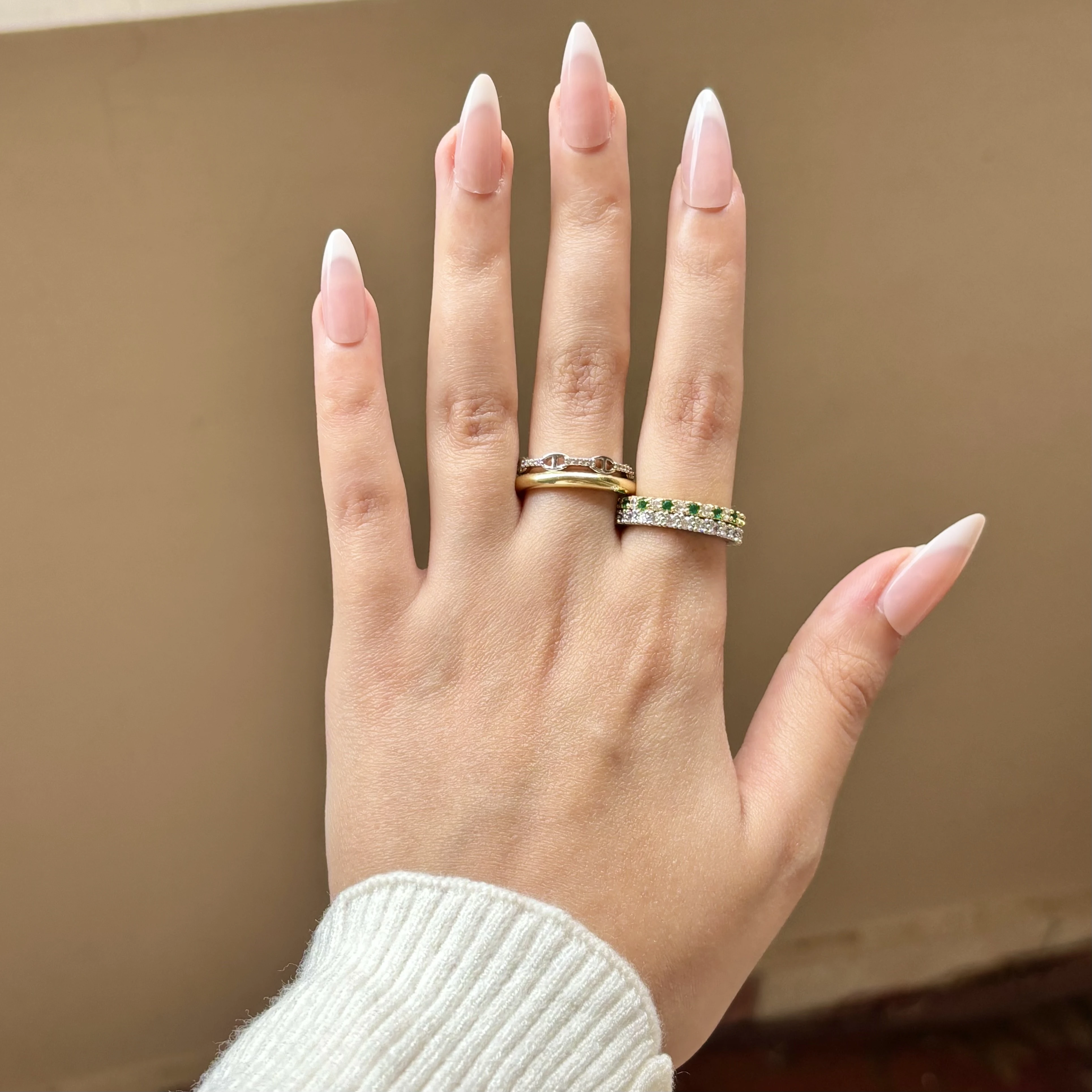 Diamond Green Layered Ring 💚