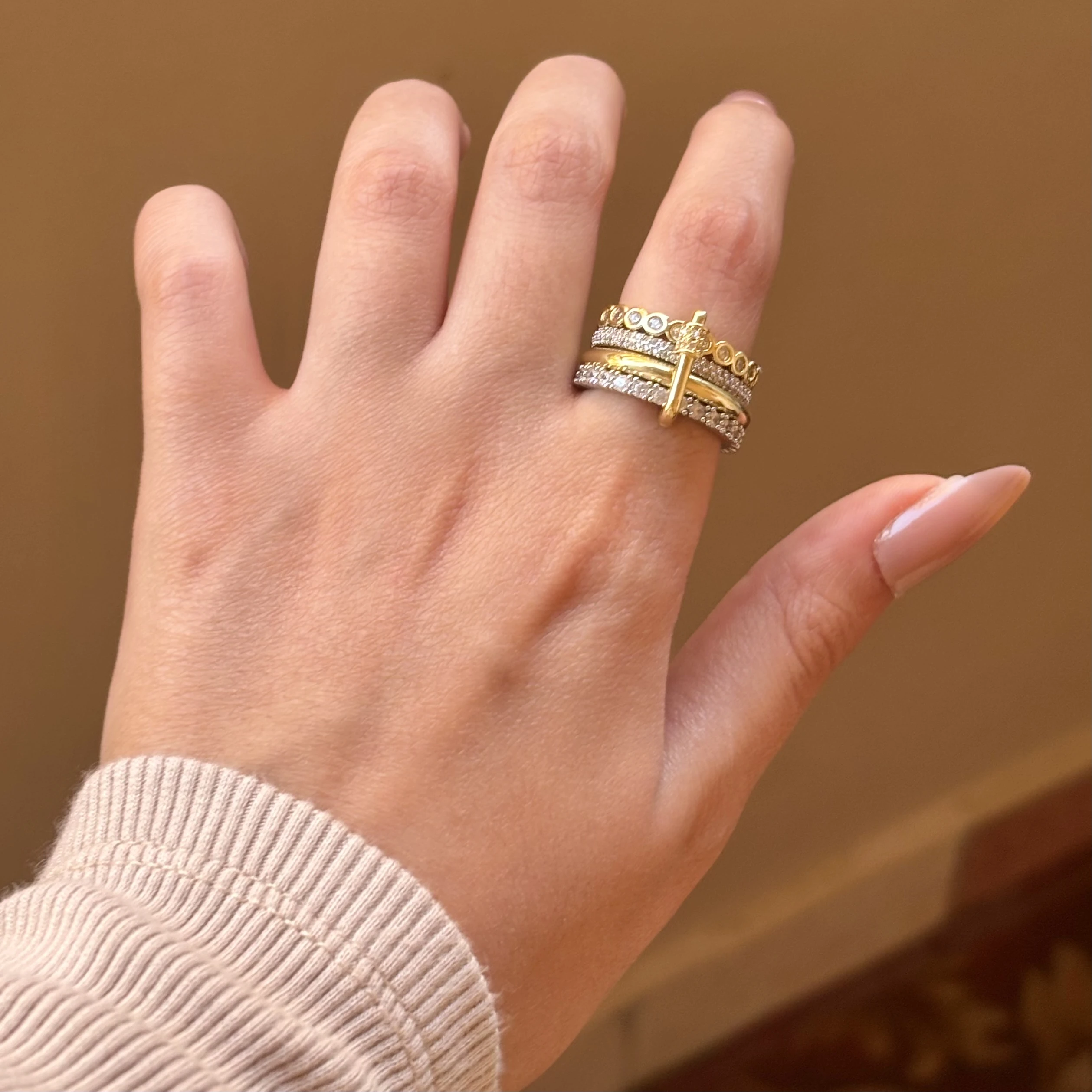 Gold Diamond Layered Ring 💎