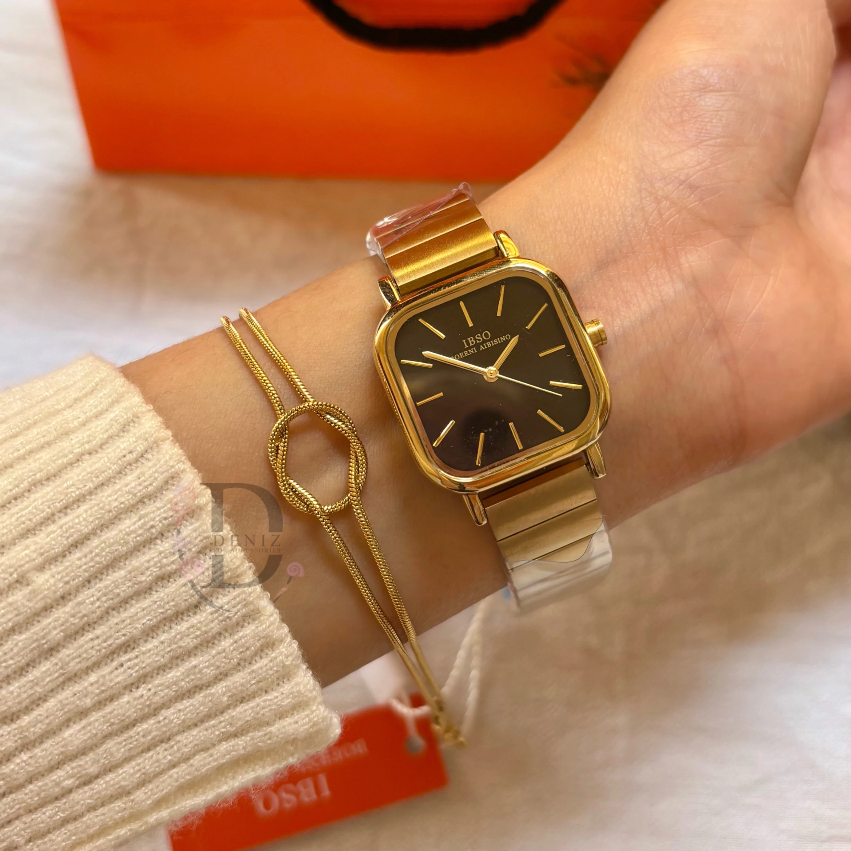 Ibso Black Square Watch