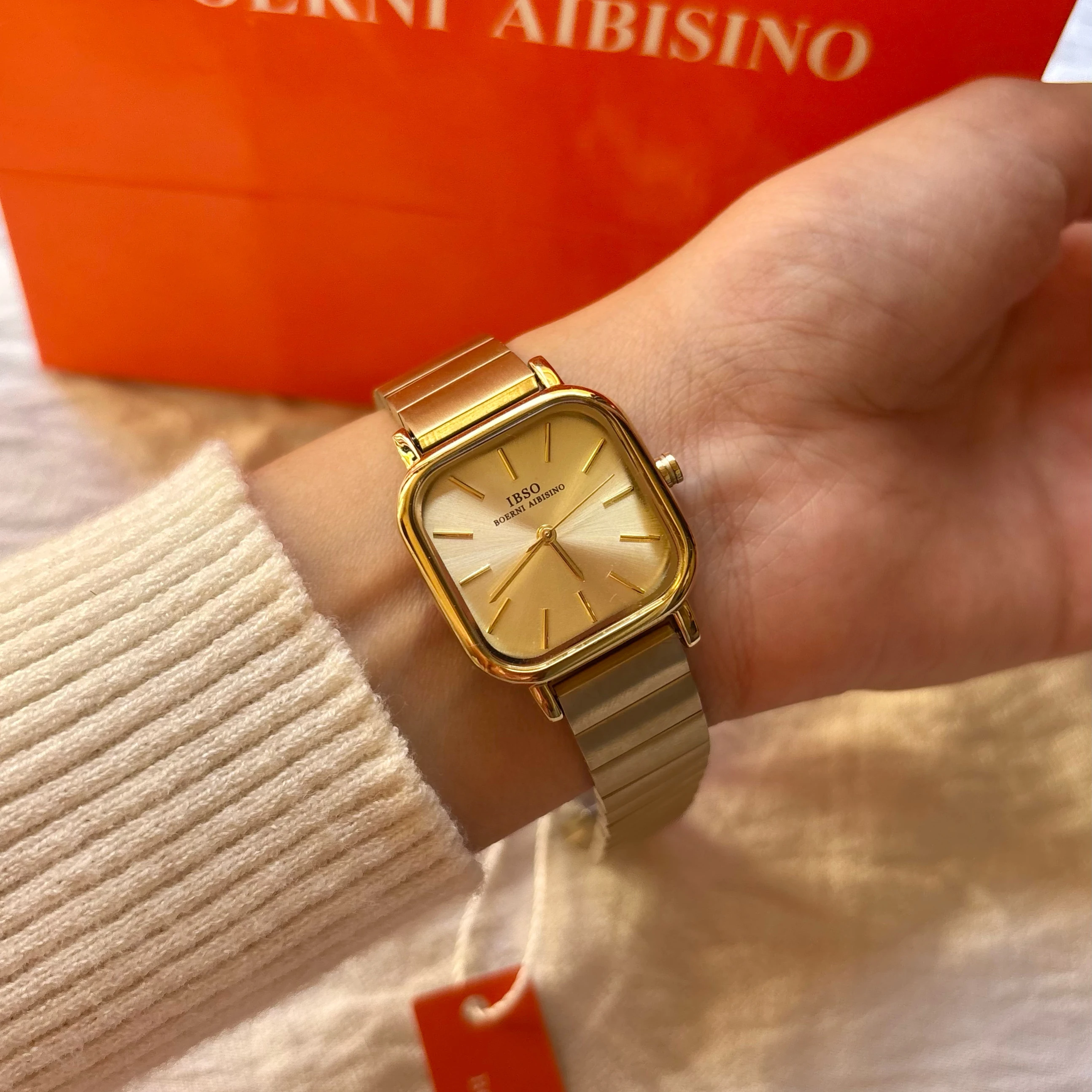 Ibso Gold Square Watch