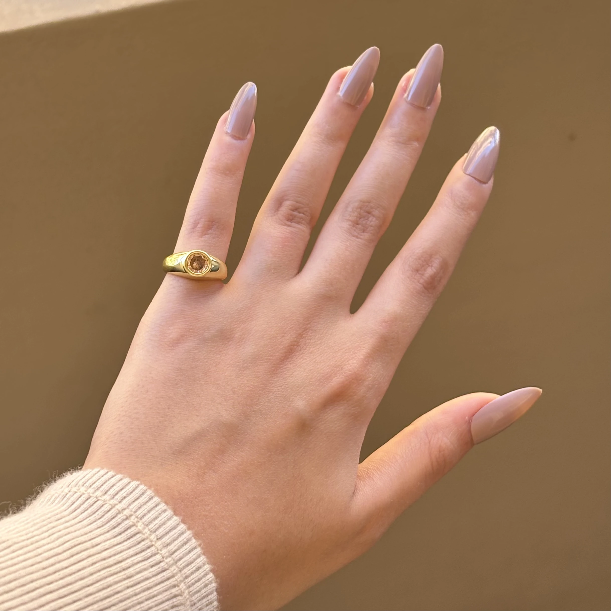Pink Circle Stone Pinky Ring 💓