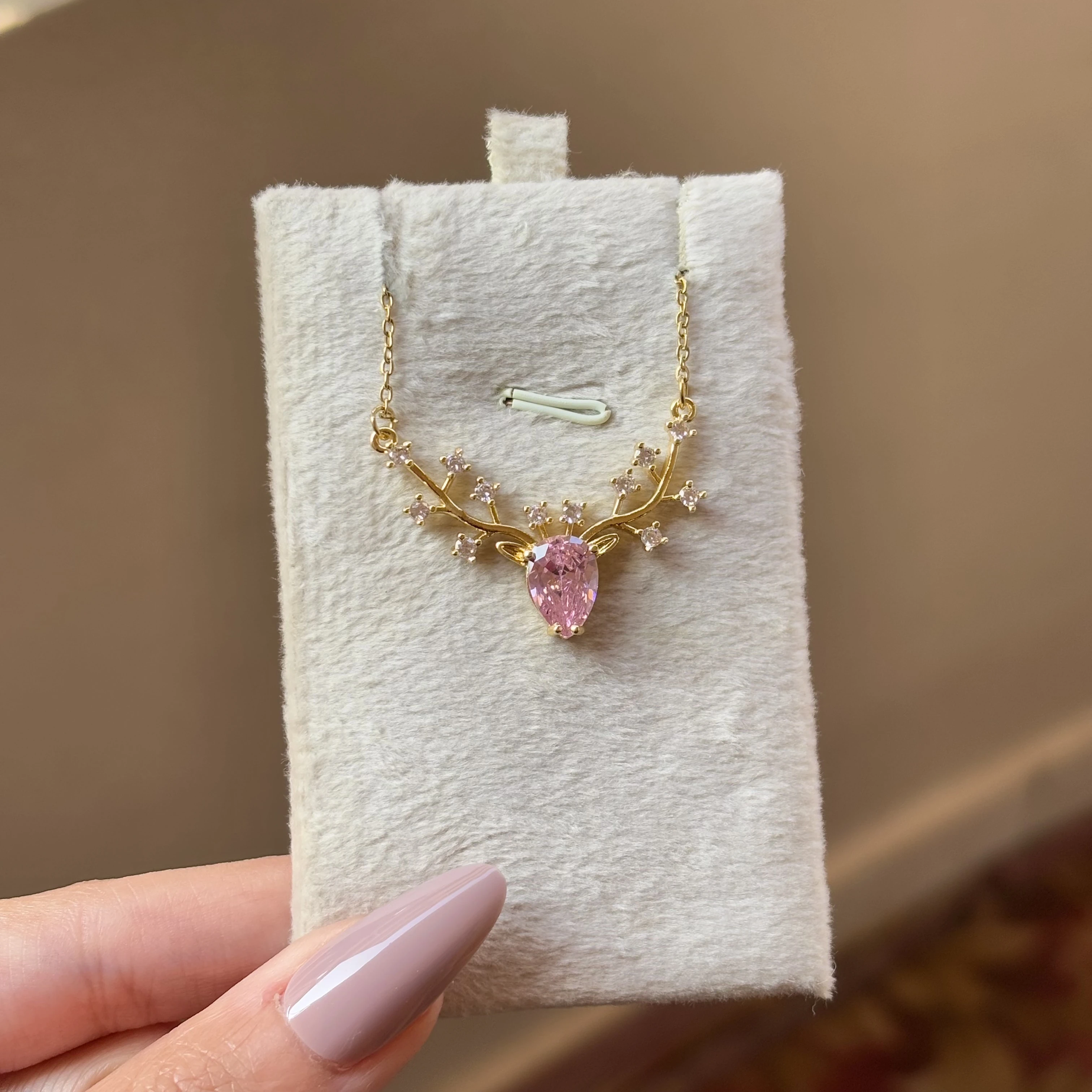 Pink Gazal Necklace 🦌