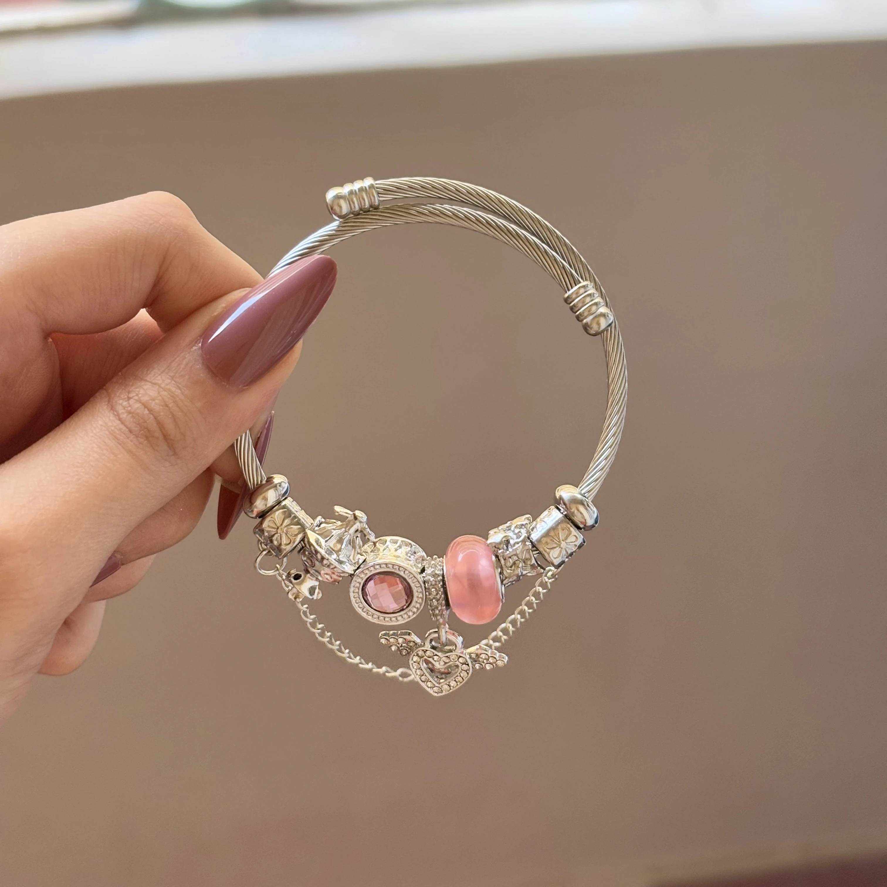 Pink Heart Chain Pandora 🩷