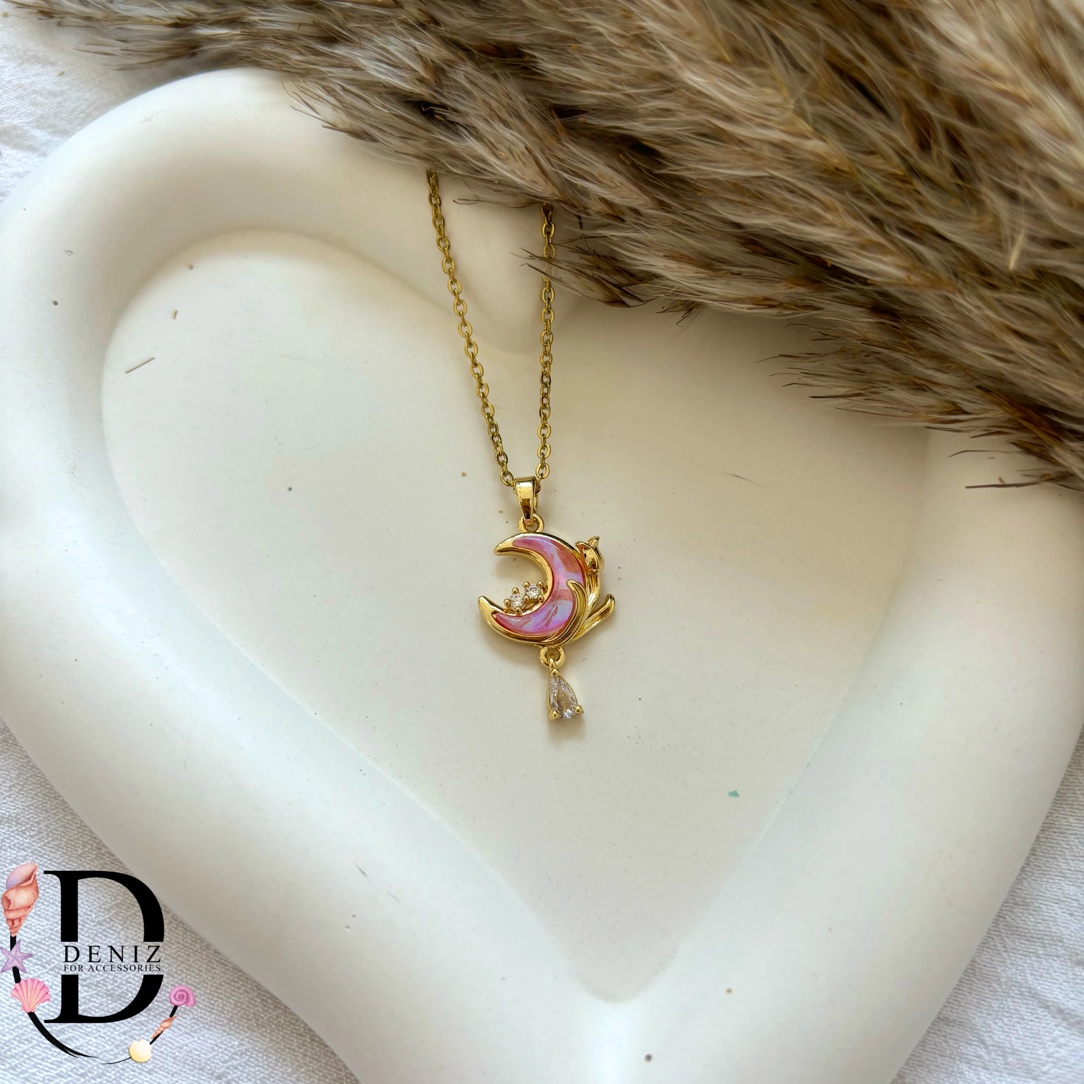 Pink Moon Necklace 🌙