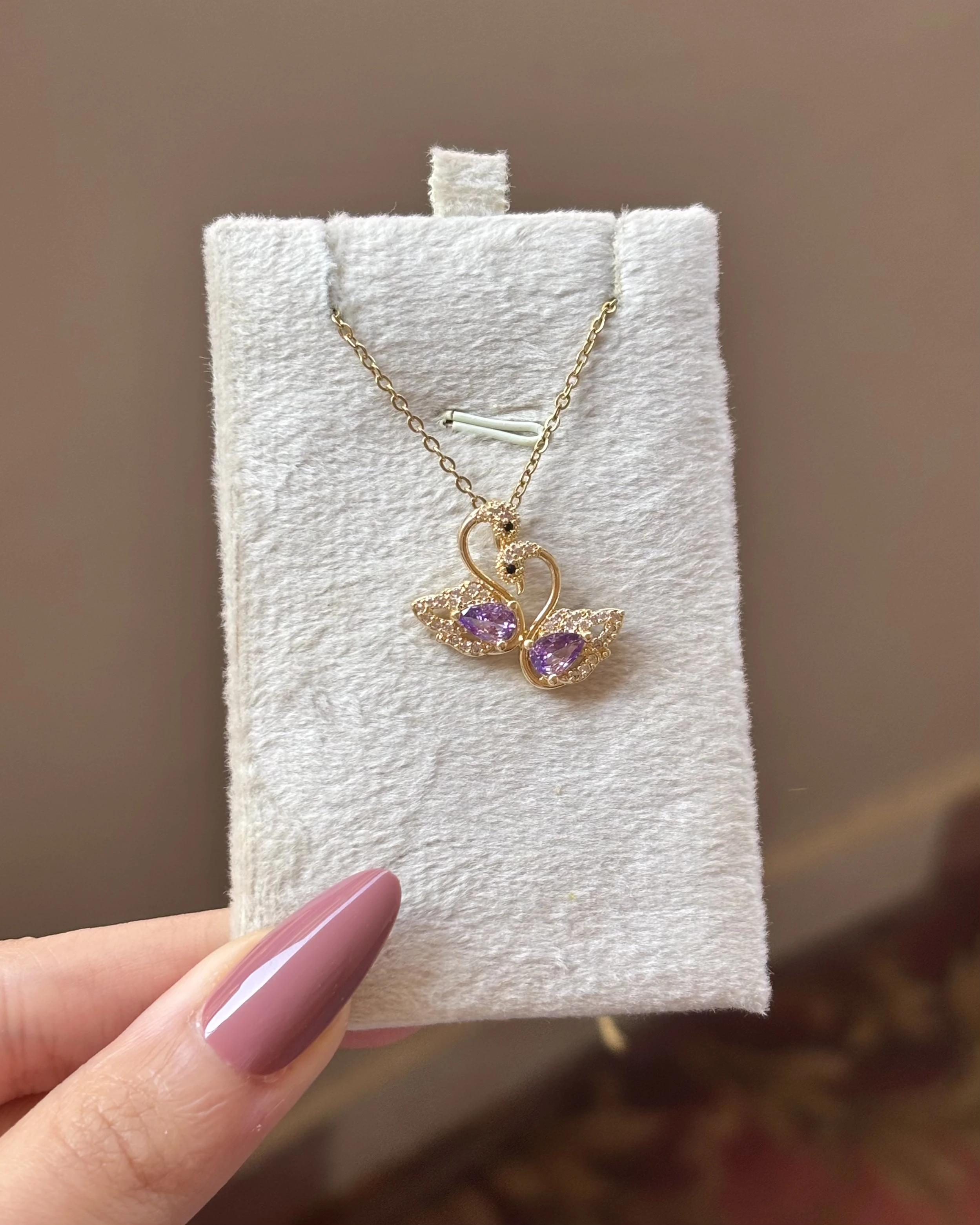 Purple Swarovski Necklace 🦢