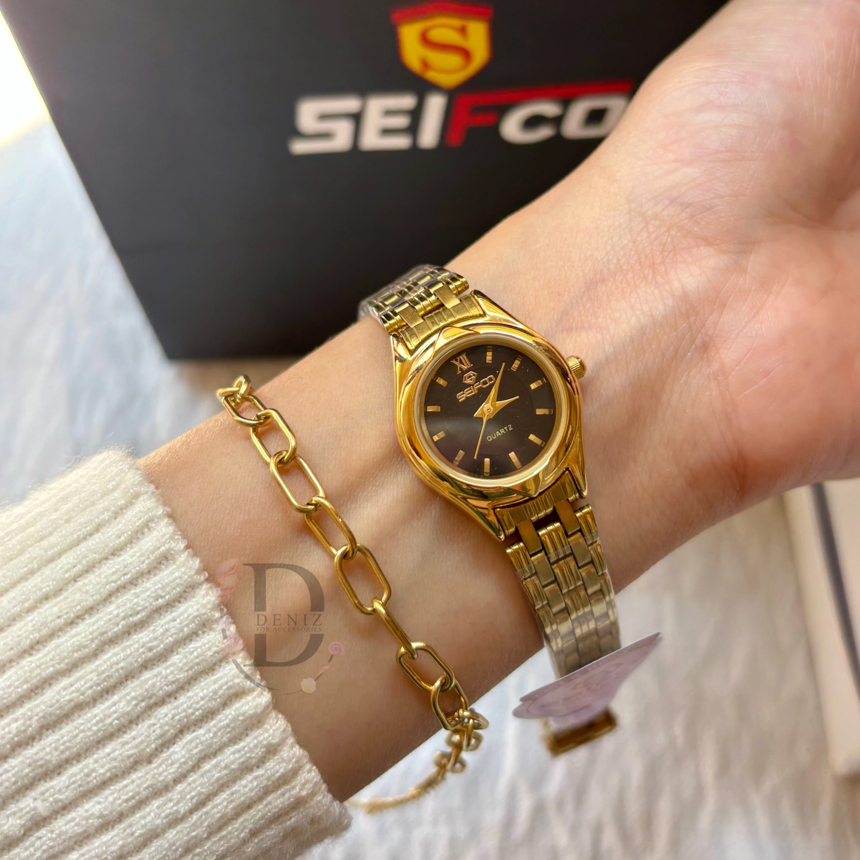 Seifco Black Circle Watch