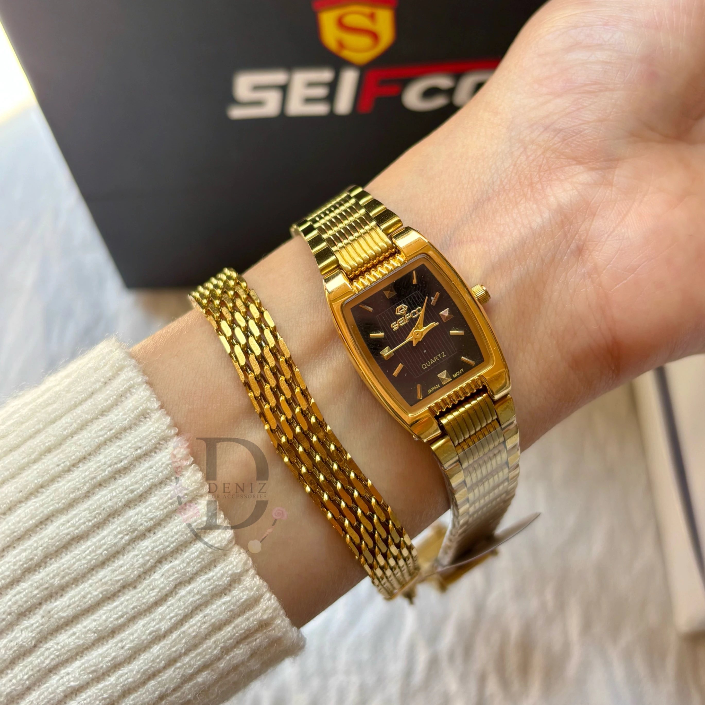 Seifco Black Square Watch