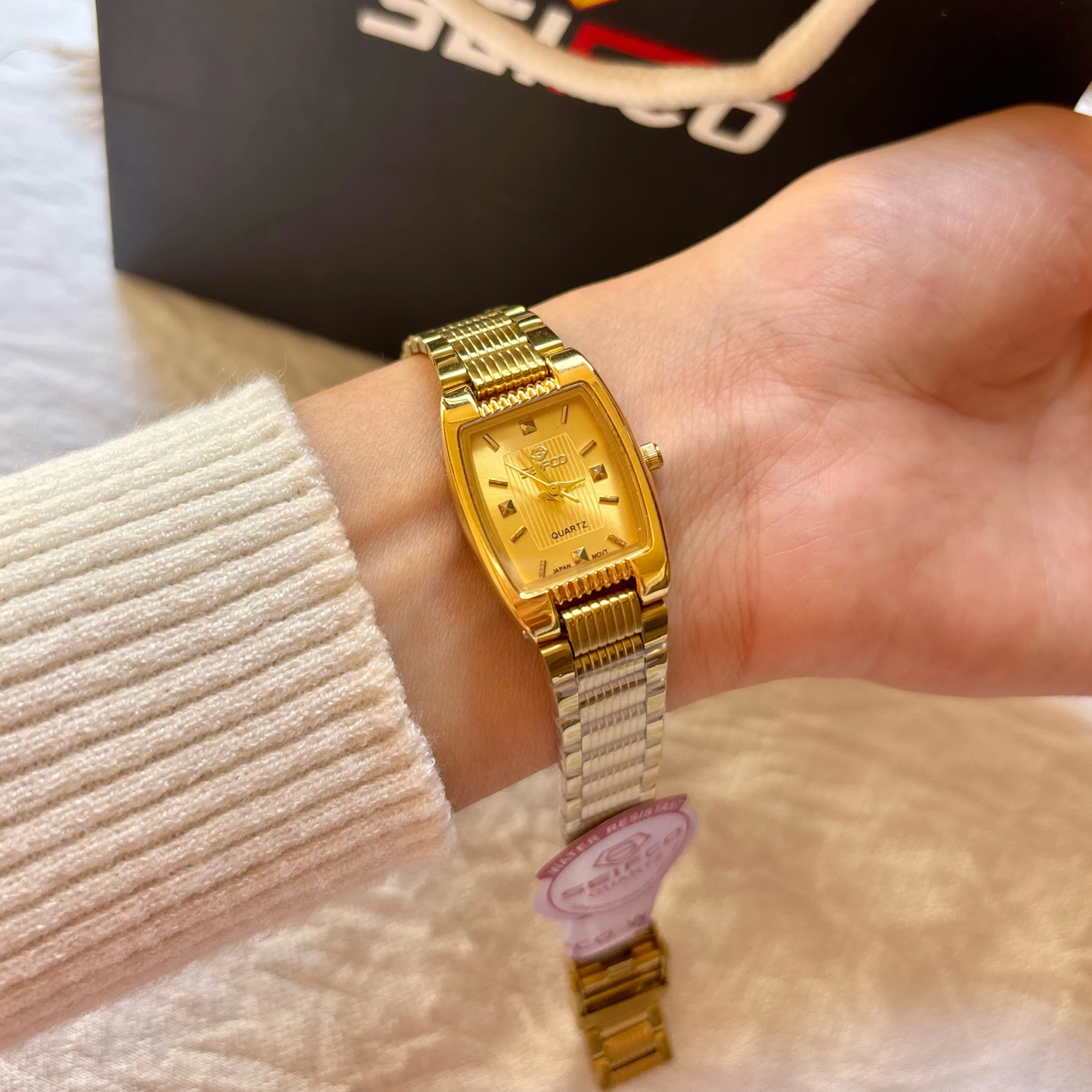 Seifco Gold Square Watch