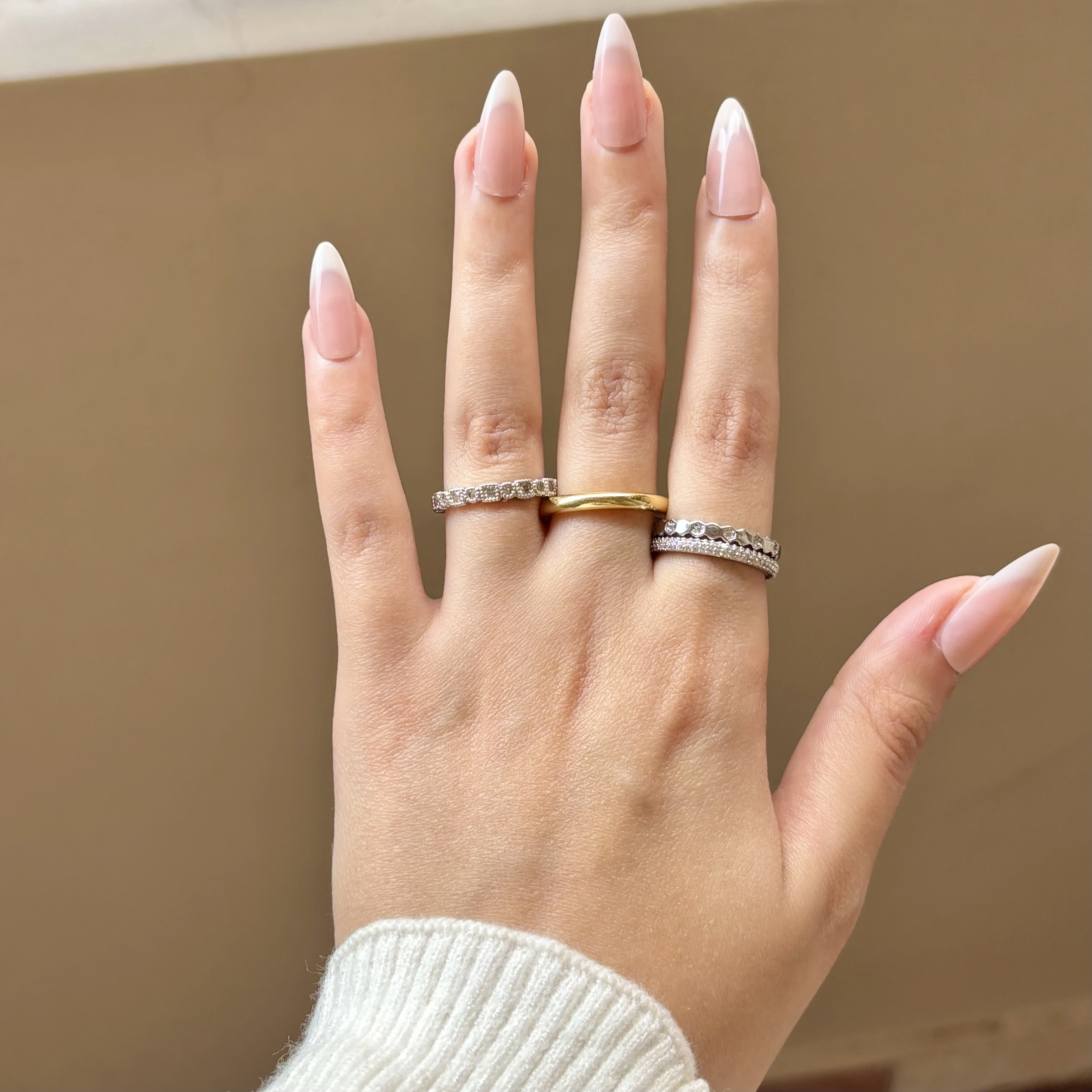 Silver Diamond Layered Ring 💎