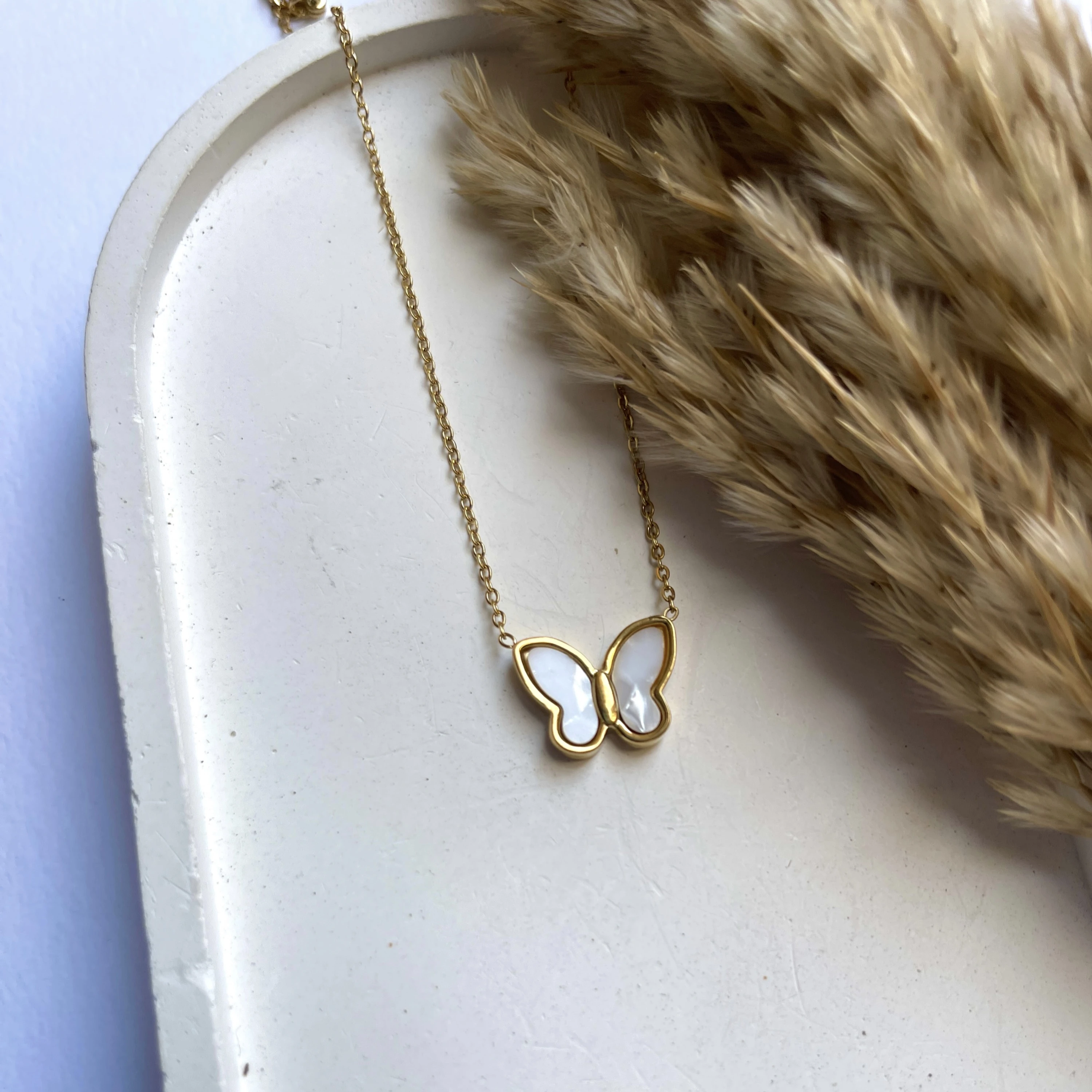 White Butterfly Necklace 🦋