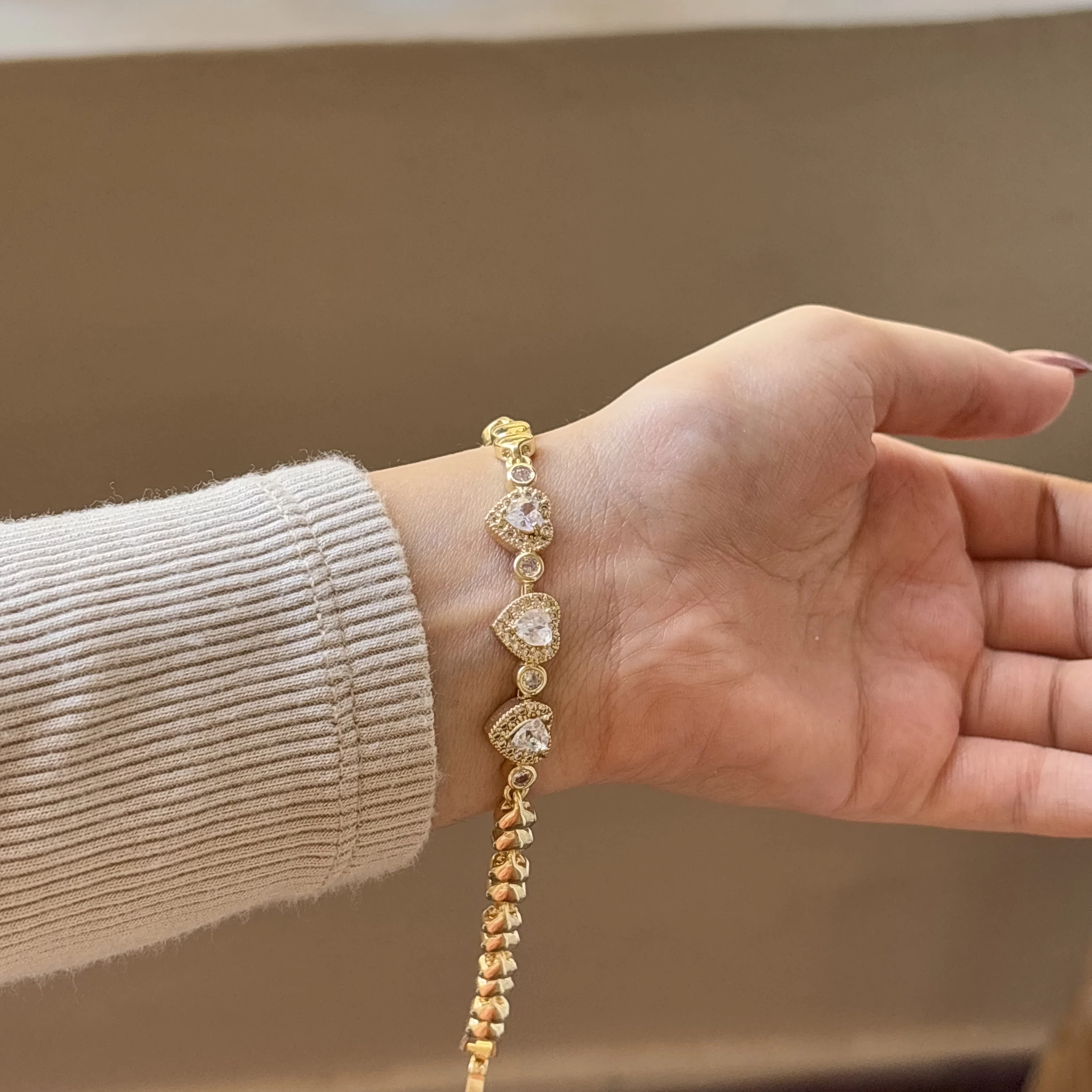 White Heart Diamonds Bracelet 🤍